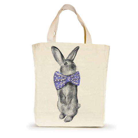Bunny Bowtie Small Tote - Purple