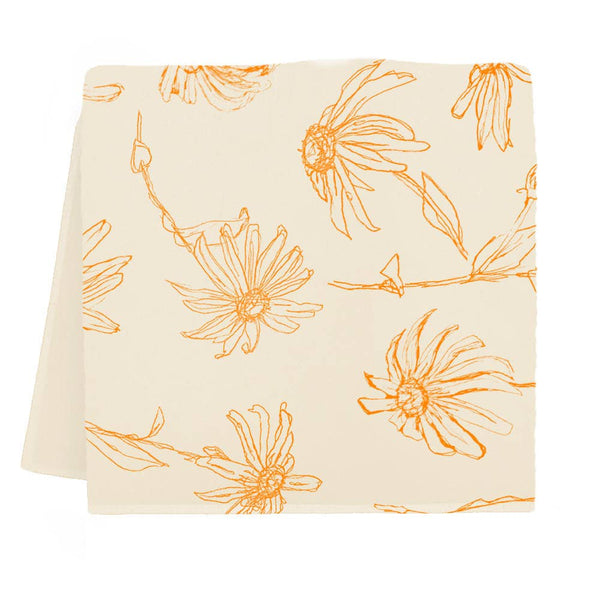 Floral Tea Towel (Sunshine Yellow Color)