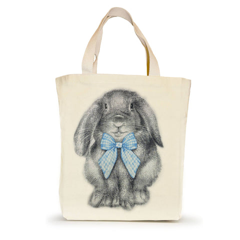 Easter Bunny with Gingham Bow Tote
