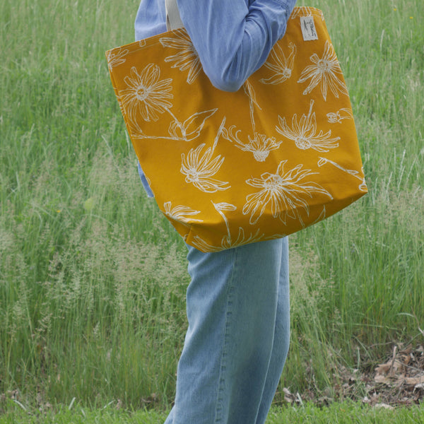 Black Eyed Susan Large Tote (Sunshine Yellow)