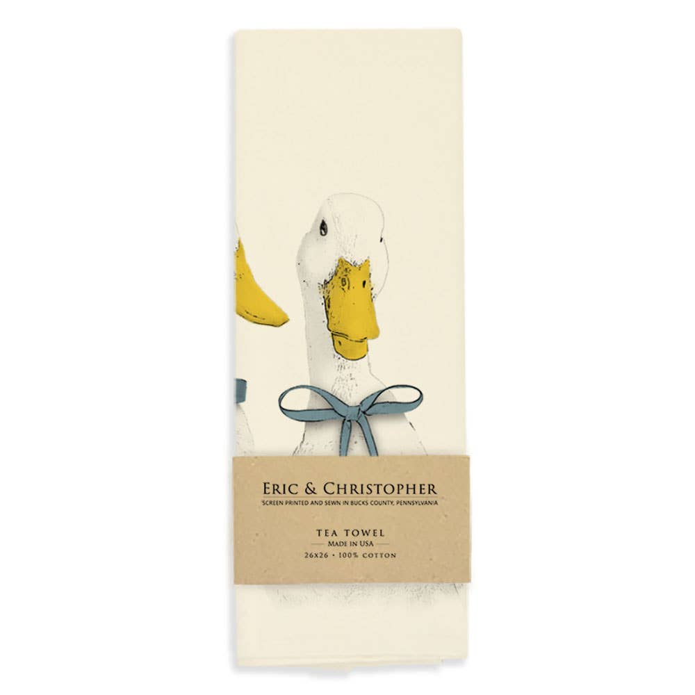 Ducks with Ribbons Tea Towel