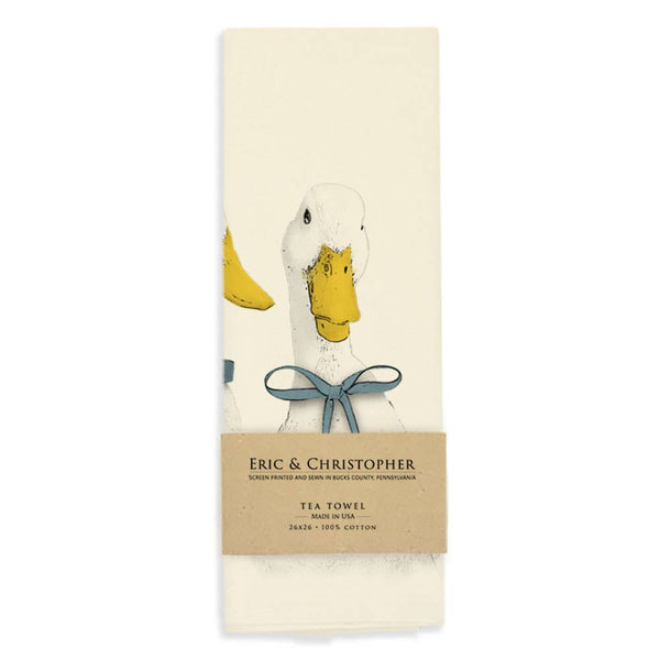 Ducks with Ribbons Tea Towel