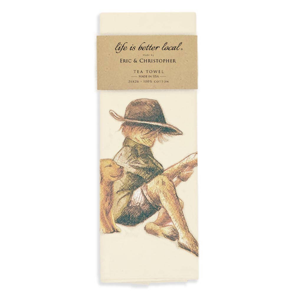 Best Friends Fishing Tea Towel