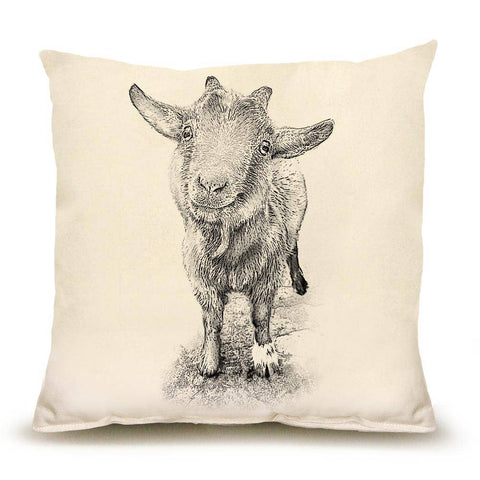 Goat Medium 14 x 14 Pillow - "Rusty"