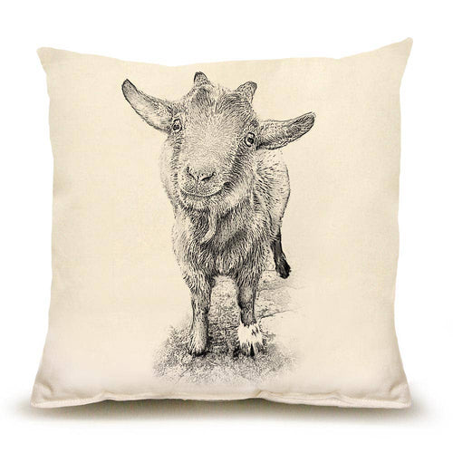 Goat Medium 14 x 14 Pillow - "Rusty"