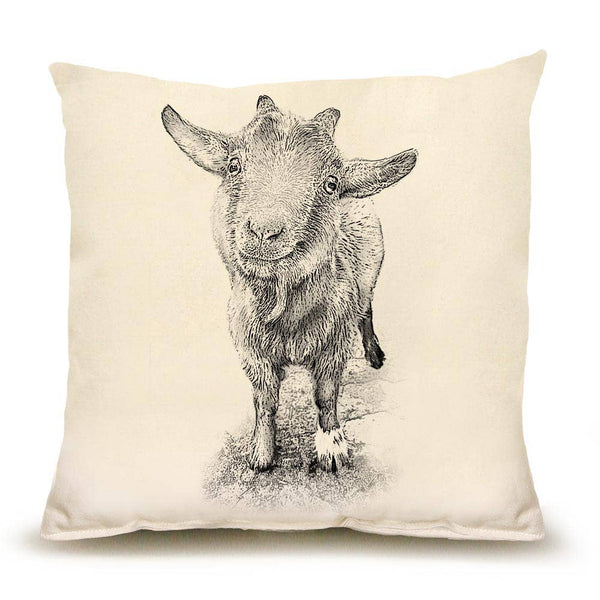 Goat Medium 14 x 14 Pillow - "Rusty"