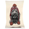Labradoodle with Hat Pillow