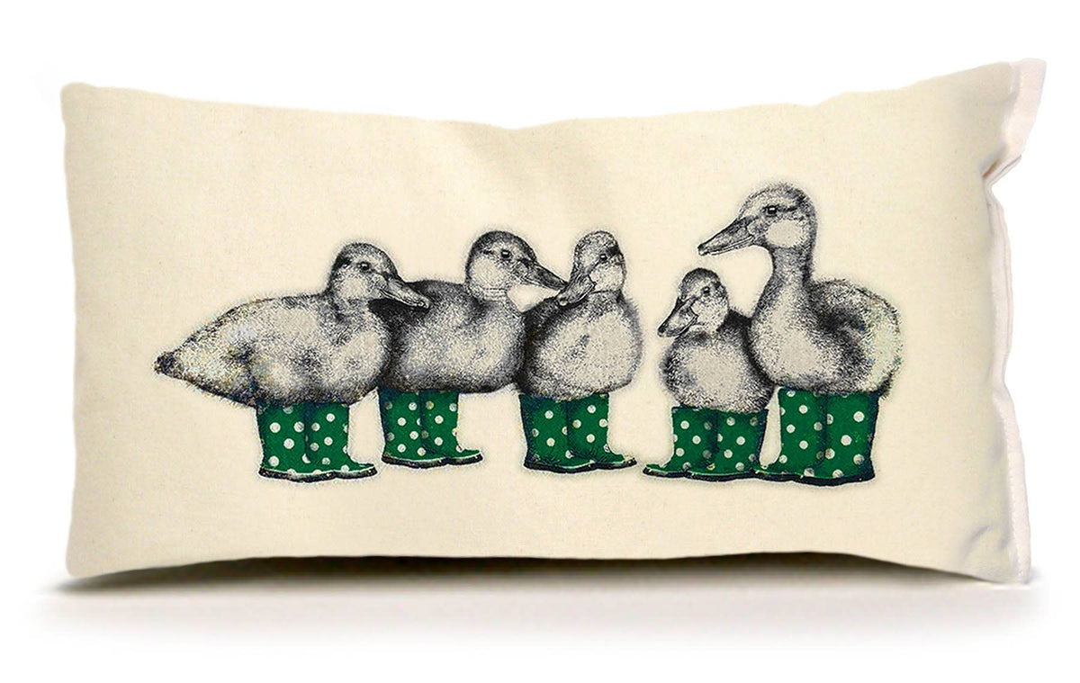 Duck with Green Boots Small Pillow