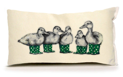 Duck with Green Boots Small Pillow