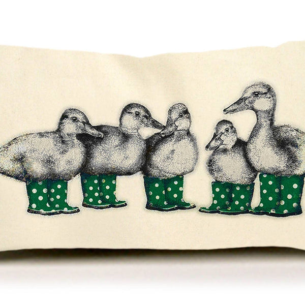 Duck with Green Boots Small Pillow