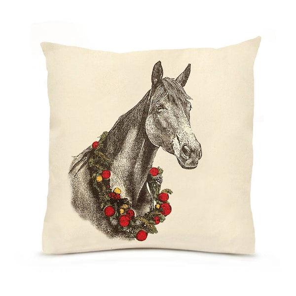Horse with Wreath 16 x 16 Pillow