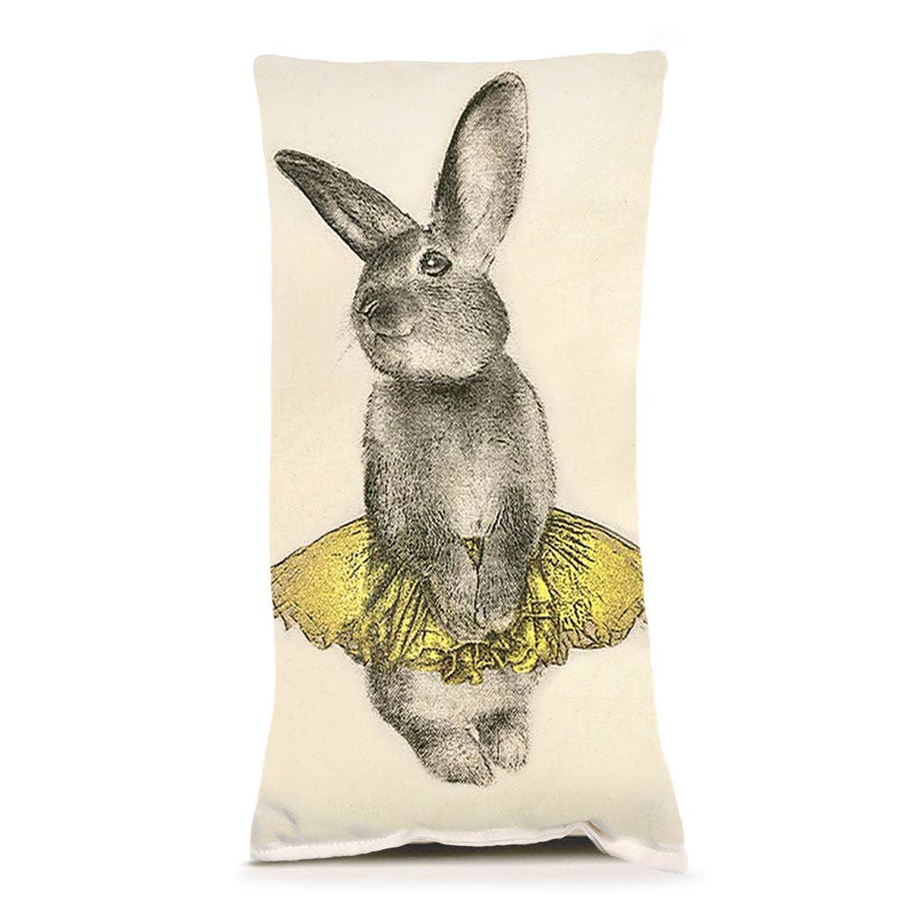 Bunny Tutu Small Pillow - Yellow