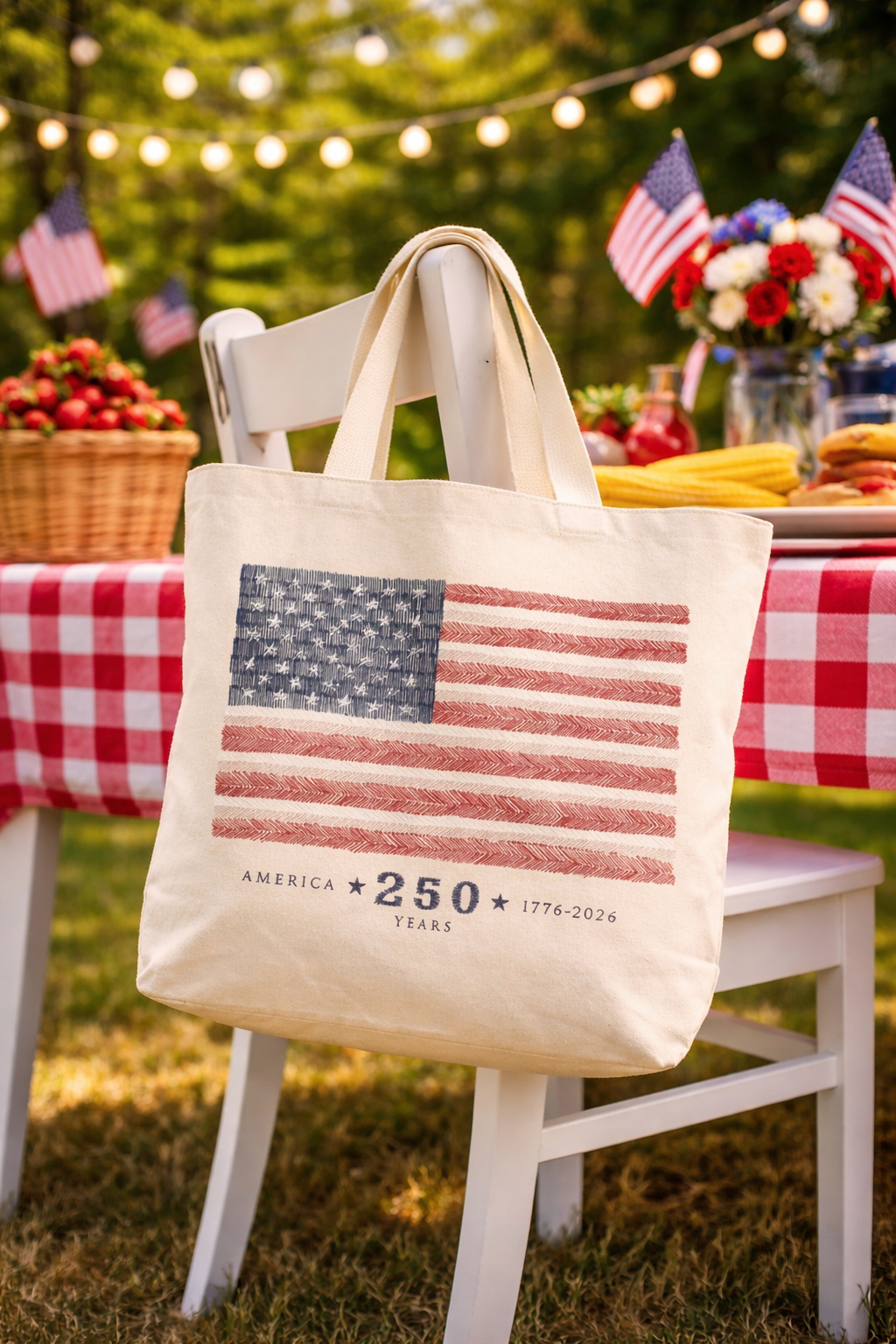 American Flag Anniversary Large Tote (250th)