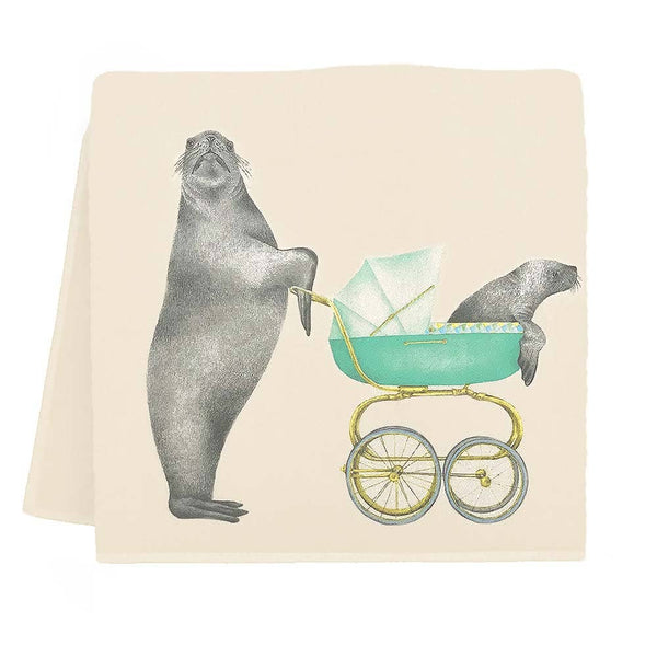 "Easton & Mino" Scarborough Stellar Sea Lion Tea Towel