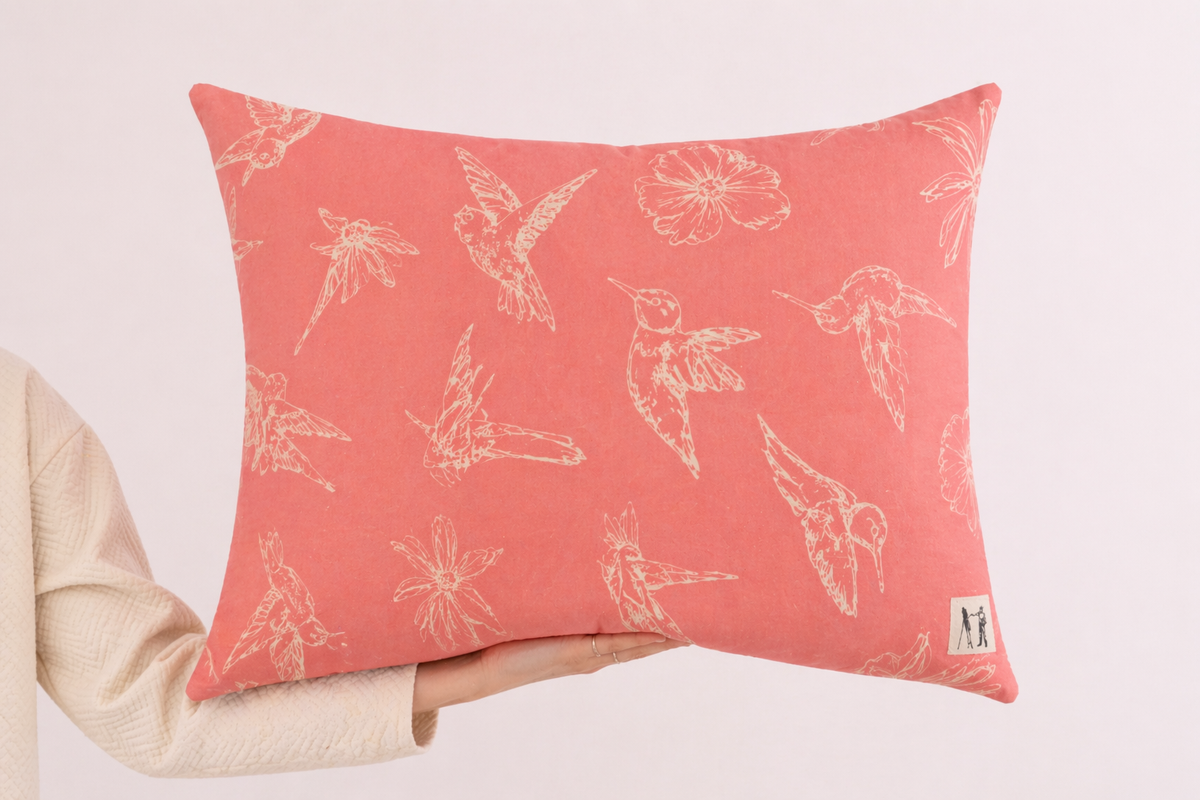 NEW Large Hummingbird Pillow (Coral Pink)