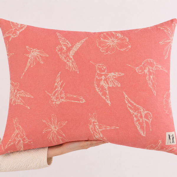 NEW Large Hummingbird Pillow (Coral Pink)