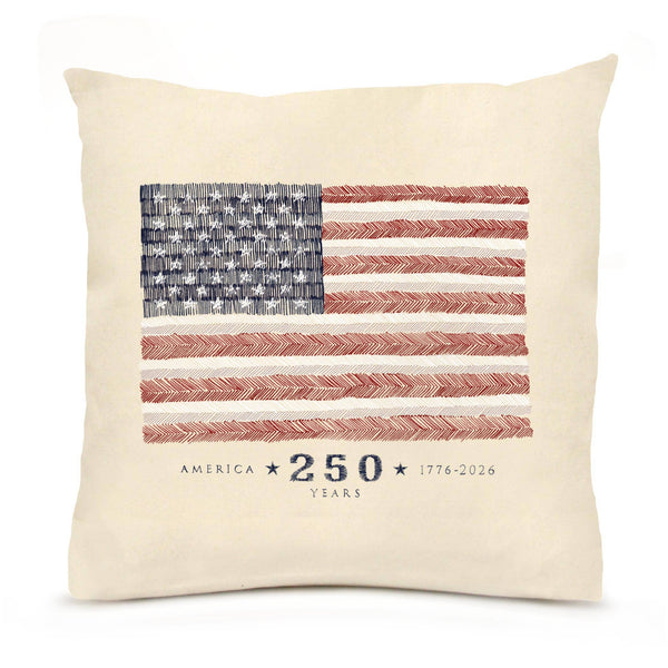 American Flag Anniversary Large Pillow