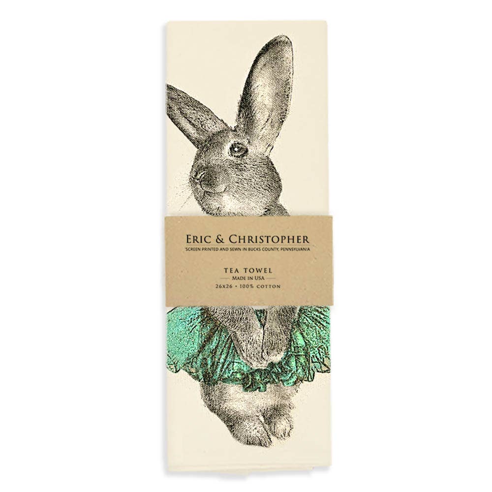 Bunny Tutu Tea Towel - Blue