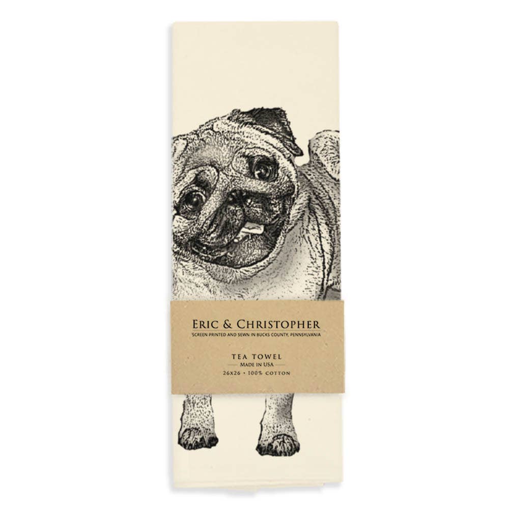 Pug Tea Towel