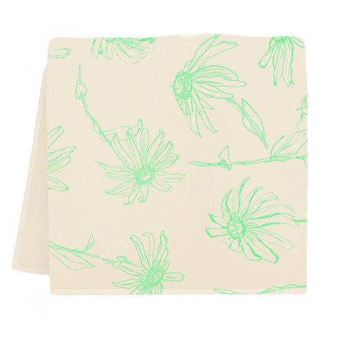 Floral Tea Towel (Seafoam Green Color)