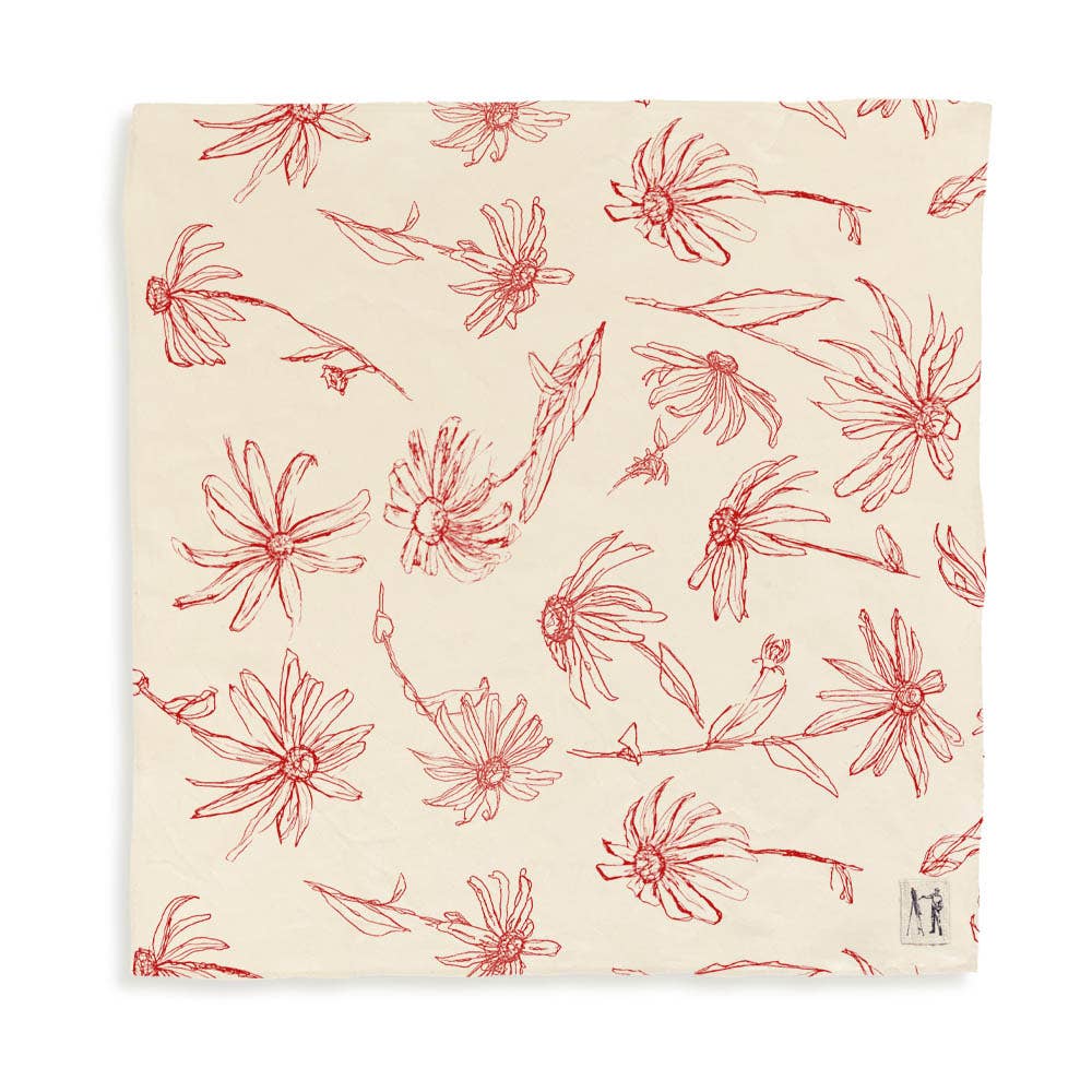 Floral Tea Towel (Orange Peel)