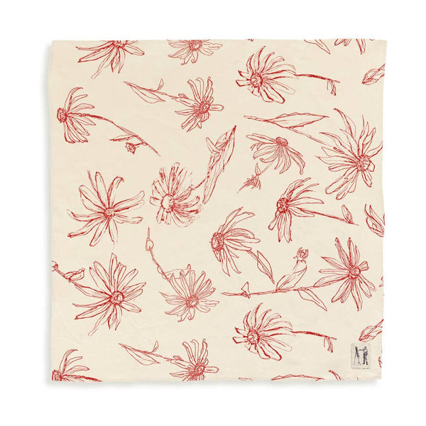 Floral Tea Towel (Orange Peel)