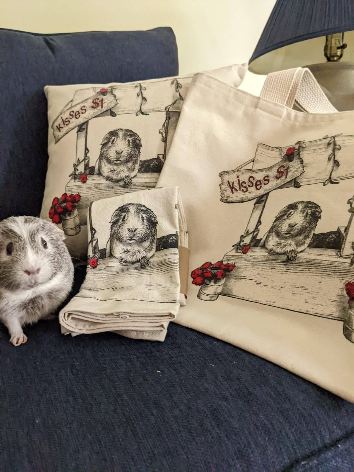 Valentine's Day - Kisses Tea Towel