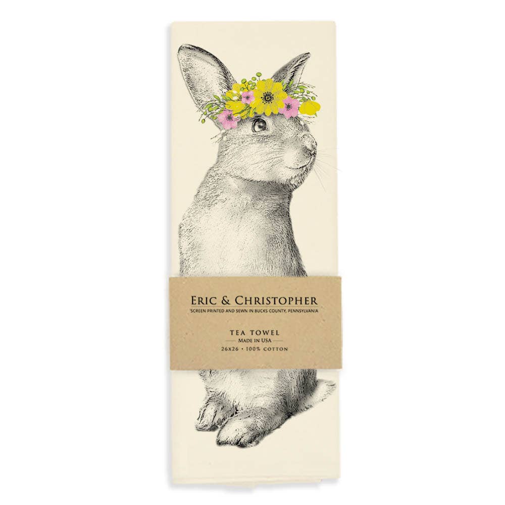 "Peaches" the Easter Bunny Tea Towel
