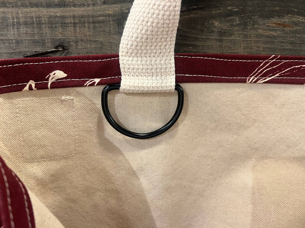 Black Eyed Susan Large Tote (Burgundy Merlot)