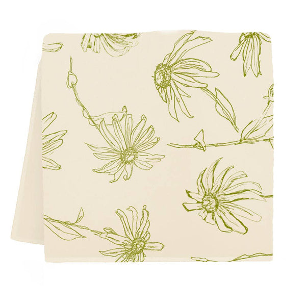 Floral Tea Towel (Key Lime Color)