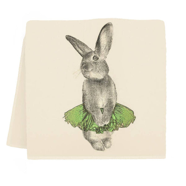 Bunny Tutu Tea Towel - Green