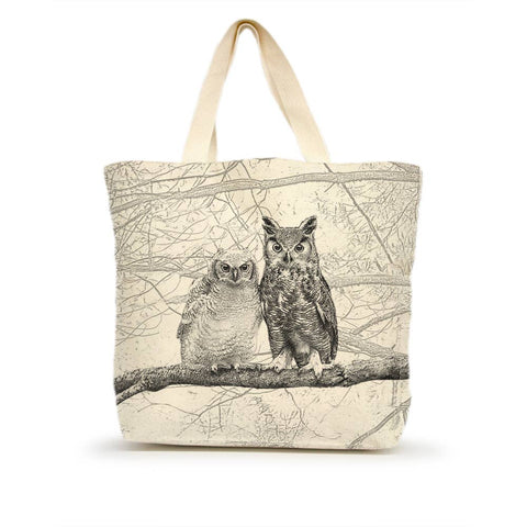 American Woodland Collective Owls Large Tote