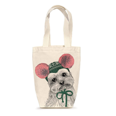 Yorkie with Pom Poms Gift Bag