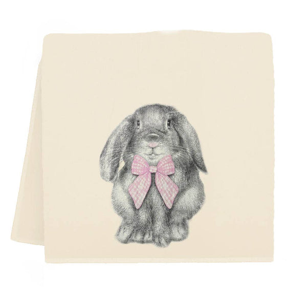 Easter Bunny with Gingham Bow Tea Towel