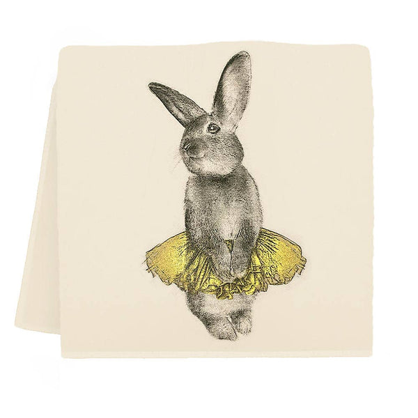 Bunny Tutu Tea Towel - Yellow