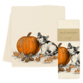 Harvest Kitten with Pumpkin Tea Towel