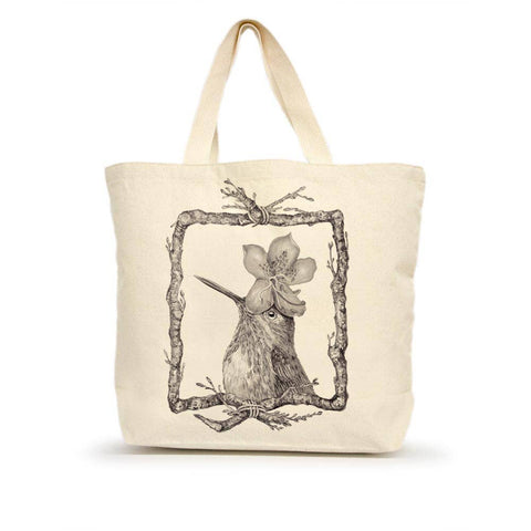 Rex the Hummingbird Large Tote (with Border)