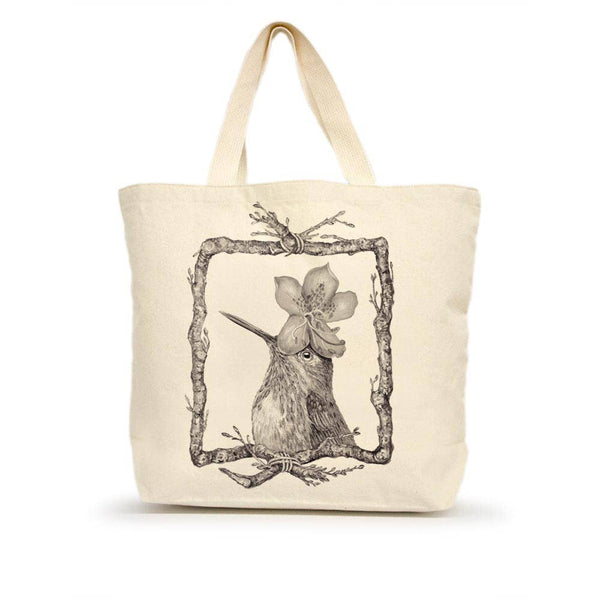 Rex the Hummingbird Large Tote (with Border)