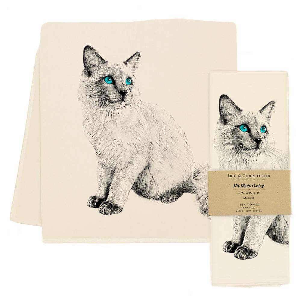 Cat Tea Towel - "Marco"