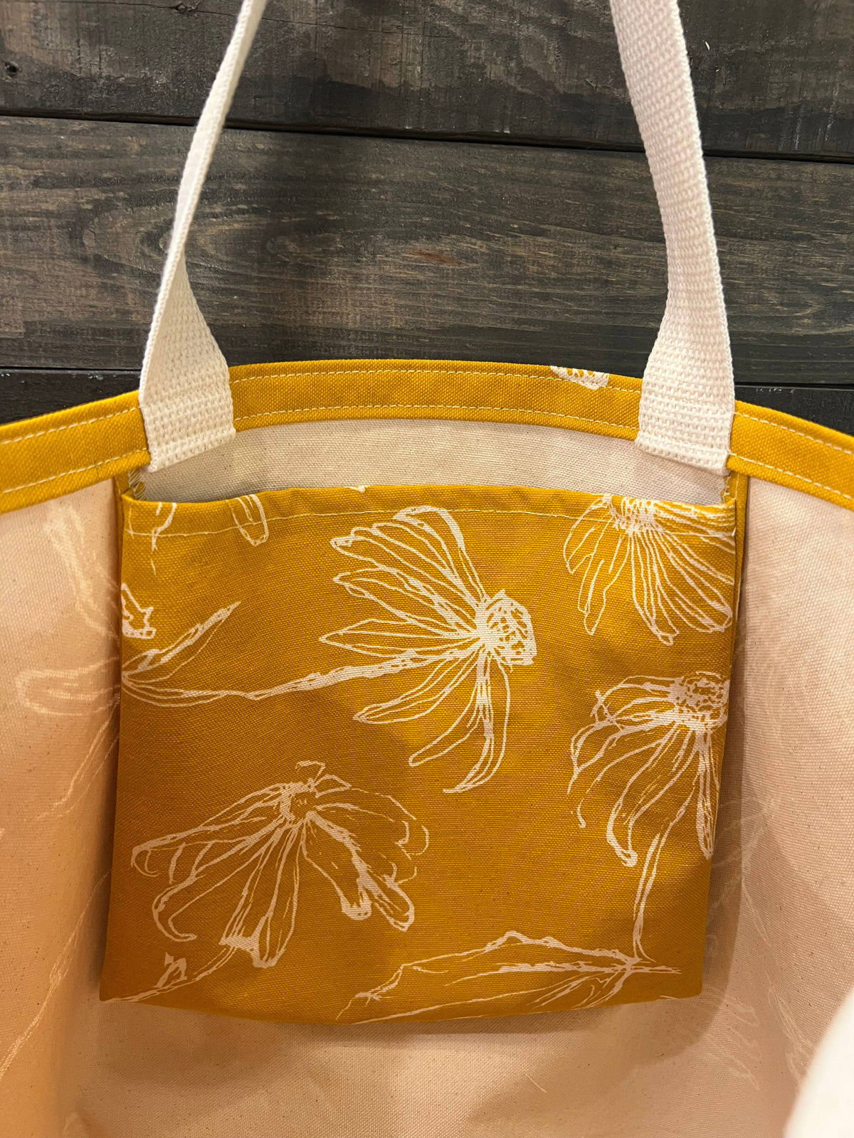 Black Eyed Susan Large Tote (Sunshine Yellow)