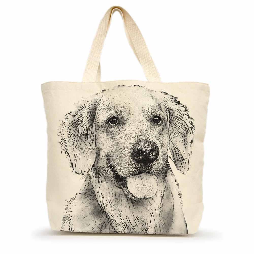Golden Retriever 2 Large Tote