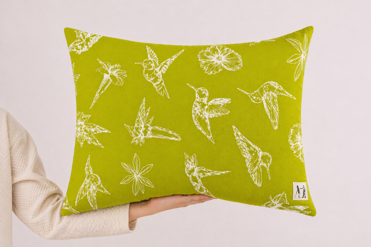 NEW Large Hummingbird Pillow (Key Lime)