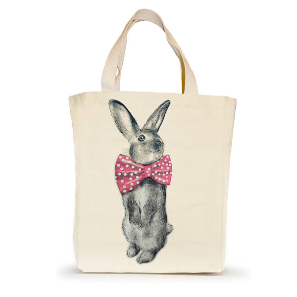 Bunny Bowtie Small Tote - Pink