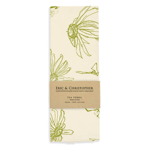 Floral Tea Towel (Key Lime Color)
