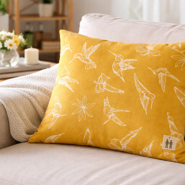NEW Large Hummingbird Pillow (Sunshine Yellow)