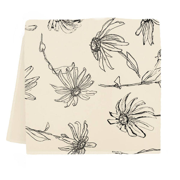 Floral Tea Towel (Black Pepper)