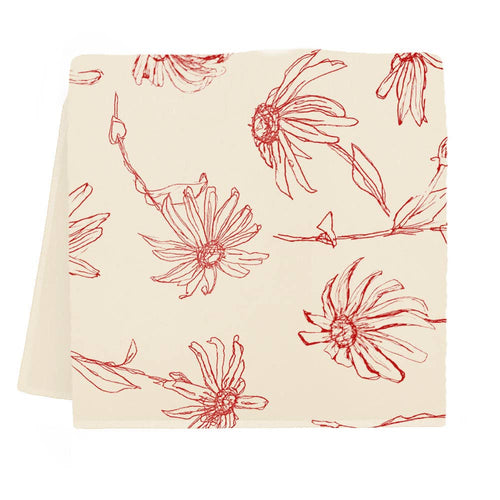 Floral Tea Towel (Orange Peel)