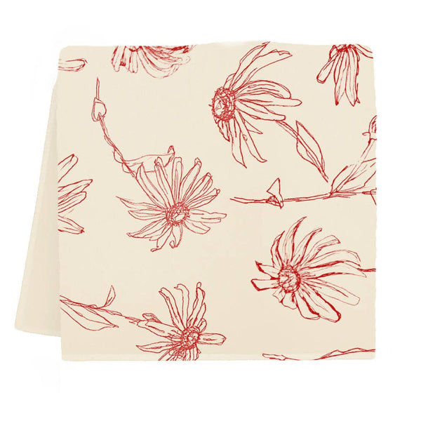 Floral Tea Towel (Orange Peel)