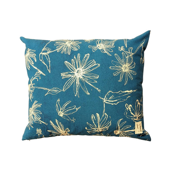 NEW Large Black Eyed Susan Pillow (Lagoon Blue)
