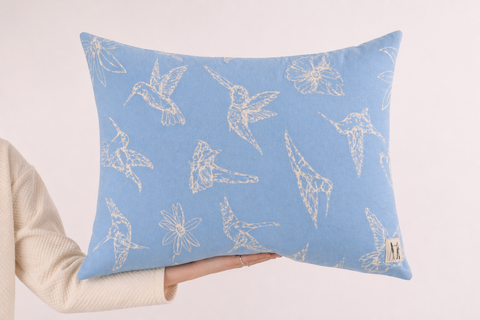 NEW Large Hummingbird Pillow (Coastal Blue)